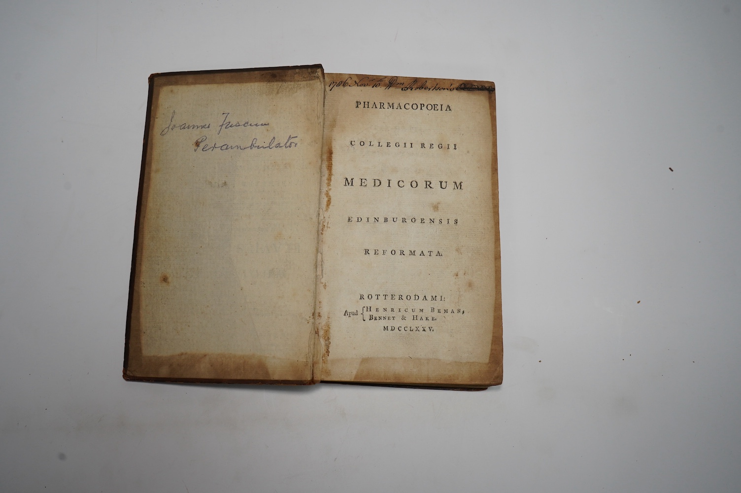 Cullen, William - Institutes of Medicine. Part I. Physiology. 3rd edition, corrected. contemp. half calf and marbled boards, panelled spine with red label. Edinburgh, 1785; Pharmacopoeia Collegii Regii Medicorum Edinburg